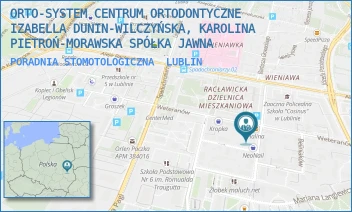 PORADNIA STOMOTOLOGICZNA - ORTO-SYSTEM CENTRUM ORTODONTYCZNE IZABELLA DUNIN-WILCZYŃSKA, KAROLINA PIETROŃ-MORAWSKA SPÓŁKA JAWNA - GODEBSKIEGO 5,  LUBLIN