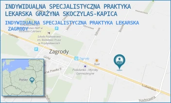 INDYWIDUALNA SPECJALISTYCZNA PRAKTYKA LEKARSKA - INDYWIDUALNA SPECJALISTYCZNA PRAKTYKA LEKARSKA GRAŻYNA SKOCZYLAS-KAPICA - LUBELSKA 16,  ZAGRODY