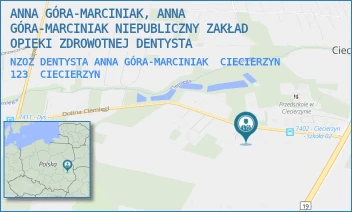 NZOZ DENTYSTA ANNA GÓRA-MARCINIAK  CIECIERZYN 123 - ANNA GÓRA-MARCINIAK, ANNA GÓRA-MARCINIAK NIEPUBLICZNY ZAKŁAD OPIEKI ZDROWOTNEJ DENTYSTA - - 123/-,  CIECIERZYN