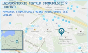 PORADNIA STOMATOLOGII WIEKU ROZWOJOWEGO (SZ) - UNIWERSYTECKIE CENTRUM STOMATOLOGII W LUBLINIE - WŁADYSŁAWA JAGIEŁŁY 11,  LUBLIN