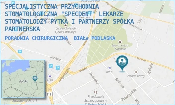 PORADNIA CHIRURGICZNA - SPECJALISTYCZNA PRZYCHODNIA STOMATOLOGICZNA "SPECDENT" LEKARZE STOMATOLODZY SERAFINOWICZ-KUSZNERUK I PARTNERZY SPÓŁKA PARTNERSKA - PROSTA 35,  BIAŁA PODLASKA