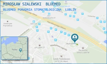 BLUEMED PORADNIA STOMATOLOGICZNA - MIROSŁAW SZALEWSKI  BLUEMED - KRÓLOWEJ JADWIGI 19/65,  LUBLIN