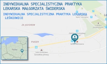 INDYWIDUALNA SPECJALISTYCZNA PRAKTYKA LEKARSKA - INDYWIDUALNA SPECJALISTYCZNA PRAKTYKA LEKARSKA MAŁGORZATA ŚWIDERSKA - 97,  LEŚNIOWICE
