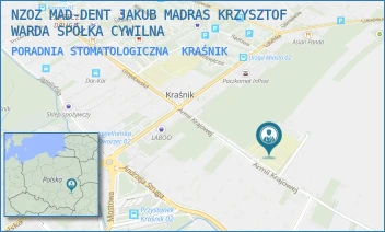 PORADNIA STOMATOLOGICZNA - NZOZ MAD-DENT JAKUB MADRAS KRZYSZTOF WARDA SPÓŁKA CYWILNA - ARMII KRAJOWEJ 25,  KRAŚNIK
