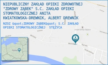 NZOZ "ZDROWY ZĄBEK" S.C. ZAKŁAD OPIEKI STOMATOLOGICZNEJ - NIEPUBLICZNY ZAKŁAD OPIEKI ZDROWOTNEJ "ZDROWY ZĄBEK" S.C. ZAKŁAD OPIEKI STOMATOLOGICZNEJ ANITA KWIATKOWSKA-DREWNIK, ALBERT DREWNIK - KRÓLEWSKA 2,  STĘŻYCA