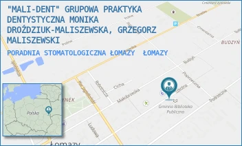 PORADNIA STOMATOLOGICZNA ŁOMAZY - "MALI-DENT" GRUPOWA PRAKTYKA DENTYSTYCZNA MONIKA DROŹDZIUK-MALISZEWSKA, GRZEGORZ MALISZEWSKI - SZKOLNA 18,  ŁOMAZY