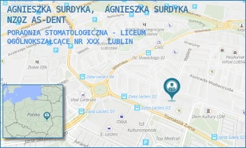 PORADNIA STOMATOLOGICZNA - LICEUM OGÓLNOKSZAŁCĄCE NR XXX - AGNIESZKA SURDYKA,  AGNIESZKA SURDYKA NZOZ AS-DENT - WAJDELOTY 12,  LUBLIN