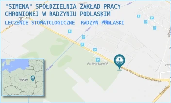 LECZENIE STOMATOLOGICZNE - "SIMENA" SPÓŁDZIELNIA ZAKŁAD PRACY CHRONIONEJ W RADZYNIU PODLASKIM - GENERAŁA KLEEBERGA 10,  RADZYŃ PODLASKI