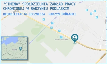 REHABILITACJA LECZNICZA - "SIMENA" SPÓŁDZIELNIA ZAKŁAD PRACY CHRONIONEJ W RADZYNIU PODLASKIM - GENERAŁA KLEEBERGA 10,  RADZYŃ PODLASKI