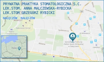 NAŁĘCZÓW - PRYWATNA PRAKTYKA STOMATOLOGICZNA S.C. LEK.STOM. ANNA MALCZEWSKA-RYBICKA LEK.STOM GRZEGORZ RYBICKI - KOLEJOWA 7,  NAŁĘCZÓW