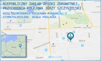 NZOZ PRZYCHODNIA KOLEJOWA PORADNIA STOMATOLOGICZNA - NIEPUBLICZNY ZAKŁAD OPIEKI ZDROWOTNEJ PRZYCHODNIA KOLEJOWA JERZY SZCZYGIELSKI - KOŚCIUSZKI 16,  BIAŁA PODLASKA