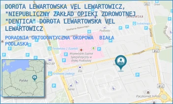 PORADNIA ORTODONTYCZNA OKOPOWA - DOROTA LEWARTOWSKA VEL LEWARTOWICZ, "NIEPUBLICZNY ZAKŁAD OPIEKI ZDROWOTNEJ "DENTICA" DOROTA LEWARTOWSKA VEL LEWARTOWICZ - OKOPOWA 18B/2,  BIAŁA PODLASKA