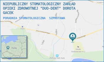 PORADNIA STOMATOLOGICZNA - NIEPUBLICZNY STOMATOLOGICZNY ZAKŁAD OPIEKI ZDROWOTNEJ "DUO-DENT" DOROTA GACEK - UL. SOBIESKIEGO 58,  SZPROTAWA