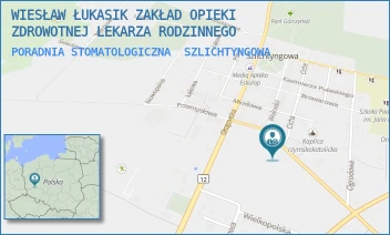 PORADNIA STOMATOLOGICZNA - WIESŁAW ŁUKASIK ZAKŁAD OPIEKI ZDROWOTNEJ LEKARZA RODZINNEGO - UL. DWORCOWA 6,  SZLICHTYNGOWA
