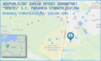 PORADNIA STOMATOLOGICZNA - NIEPUBLICZNY ZAKŁAD OPIEKI ZDROWOTNEJ "DENTES" S.C. PORADNIA STOMATOLOGICZNA - BOTANICZNA 75,  ZIELONA GÓRA