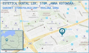 GABINET STOMATOLOGICZNY - STOMATOLOGIA RODZINNA INDYWIDUALNA PRAKTYKA STOMATOLOGICZNA LEK. STOM. ANNA KOTOWSKA - UL. MAJORA HENRYKA SUCHARSKIEGO 22/3,  ZIELONA GÓRA