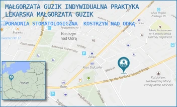 PORADNIA STOMATOLOGICZNA - MAŁGORZATA GUZIK INDYWIDUALNA PRAKTYKA LEKARSKA MAŁGORZATA GUZIK - KARD.ST.WYSZYŃSKIEGO 23,  KOSTRZYN NAD ODRĄ