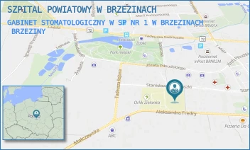 GABINET STOMATOLOGICZNY W SP NR 1 W BRZEZINACH - SZPITAL POWIATOWY W BRZEZINACH - UL. STANISŁAWA MONIUSZKI 21,  BRZEZINY