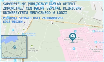 PORADNIA STOMATOLOGII ZACHOWAWCZEJ - SAMODZIELNY PUBLICZNY ZAKŁAD OPIEKI ZDROWOTNEJ CENTRALNY SZPITAL KLINICZNY UNIWERSYTETU MEDYCZNEGO W ŁODZI - UL. POMORSKA 251,  ŁÓDŹ-WIDZEW