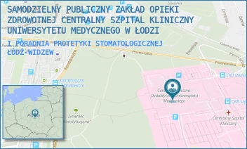 I PORADNIA PROTETYKI STOMATOLOGICZNEJ - SAMODZIELNY PUBLICZNY ZAKŁAD OPIEKI ZDROWOTNEJ CENTRALNY SZPITAL KLINICZNY UNIWERSYTETU MEDYCZNEGO W ŁODZI - UL. POMORSKA 251,  ŁÓDŹ-WIDZEW