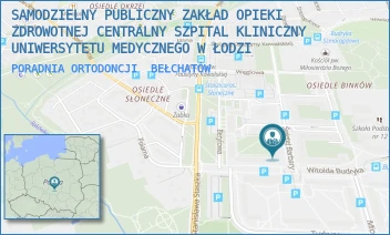 PORADNIA ORTODONCJI - SAMODZIELNY PUBLICZNY ZAKŁAD OPIEKI ZDROWOTNEJ CENTRALNY SZPITAL KLINICZNY UNIWERSYTETU MEDYCZNEGO W ŁODZI - UL. ŚW. BARBARY 1,  BEŁCHATÓW