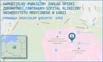 PORADNIA ZNIECZULEŃ OGÓLNYCH - SAMODZIELNY PUBLICZNY ZAKŁAD OPIEKI ZDROWOTNEJ CENTRALNY SZPITAL KLINICZNY UNIWERSYTETU MEDYCZNEGO W ŁODZI - UL. POMORSKA 251,  ŁÓDŹ