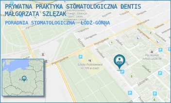 PORADNIA STOMATOLOGICZNA - PRYWATNA PRAKTYKA STOMATOLOGICZNA DENTIS MAŁGORZATA SZLĘZAK - PRZEDŚWIT 16/BL. 470A,  ŁÓDŹ-GÓRNA