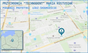 PORADNIA PROTETYKI - PRZYCHODNIA "TECHNODENT" MARIA KOSTUSIAK - KS. BP. WINCENTEGO TYMIENIECKIEGO 16D,  ŁÓDŹ-ŚRÓDMIEŚCIE