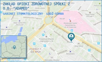 GABINET STOMATOLOGICZNY - ZAKŁAD OPIEKI ZDROWOTNEJ SPÓŁKI Z O.O. "ADAMED" - UL. IGNACEGO PADEREWSKIEGO 11,  ŁÓDŹ-GÓRNA