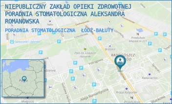 PORADNIA STOMATOLOGICZNA - NIEPUBLICZNY ZAKŁAD OPIEKI ZDROWOTNEJ PORADNIA STOMATOLOGICZNA ALEKSANDRA ROMANOWSKA - UL. NASTROJOWA 54,  ŁÓDŹ-BAŁUTY