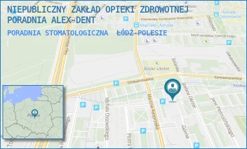 PORADNIA STOMATOLOGICZNA - NIEPUBLICZNY ZAKŁAD OPIEKI ZDROWOTNEJ PORADNIA ALEX-DENT - UL. OKRZEI 40,  ŁÓDŹ-POLESIE