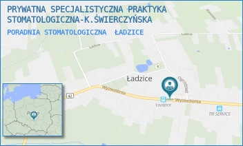 PORADNIA STOMATOLOGICZNA - PRYWATNA SPECJALISTYCZNA PRAKTYKA STOMATOLOGICZNA-K.ŚWIERCZYŃSKA - UL. WYZWOLENIA 38,  ŁADZICE