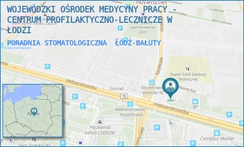 PORADNIA STOMATOLOGICZNA - WOJEWÓDZKI OŚRODEK MEDYCYNY PRACY - CENTRUM PROFILAKTYCZNO-LECZNICZE W ŁODZI - UL. ALEKSANDROWSKA 61/63,  ŁÓDŹ-BAŁUTY