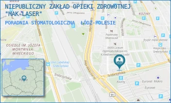PORADNIA STOMATOLOGICZNA - NIEPUBLICZNY ZAKŁAD OPIEKI ZDROWOTNEJ "MAK-LASER" - UL. MICHAŁA OSSOWSKIEGO 2,  ŁÓDŹ-POLESIE