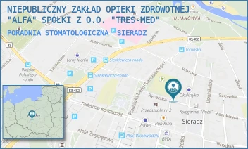 PORADNIA STOMATOLOGICZNA - NIEPUBLICZNY ZAKŁAD OPIEKI ZDROWOTNEJ "ALFA" SPÓŁKI Z O.O. "TRES-MED" - UL. RYCERSKA 2,  SIERADZ