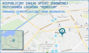 PORADNIA STOMATOLOGICZNA - NIEPUBLICZNY ZAKŁAD OPIEKI ZDROWOTNEJ PRZYCHODNIA LEKARSKA "REMEDIUM" - UL. POLNA 2B,  RAWA MAZOWIECKA