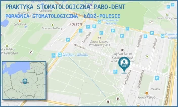 PORADNIA STOMATOLOGICZNA - PRAKTYKA STOMATOLOGICZNA PABO-DENT - UL. GRODZIEŃSKA 19,  ŁÓDŹ-POLESIE