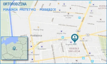 PORADNIA PROTETYKI - ORTORODZINA - UL. ZIELONA 1 A,  PODDĘBICE