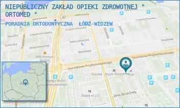 PORADNIA ORTODONTYCZNA - NIEPUBLICZNY ZAKŁAD OPIEKI ZDROWOTNEJ " ORTOMED " - UL. JANA BRZECHWY 7A/49,  ŁÓDŹ-WIDZEW