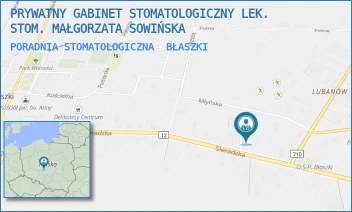 PORADNIA STOMATOLOGICZNA - PRYWATNY GABINET STOMATOLOGICZNY LEK. STOM. MAŁGORZATA SOWIŃSKA - SIERADZKA 59,  BŁASZKI