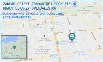 PORADNIA PROTETYKI STOMATOLOGICZNEJ - ZAKŁAD OPIEKI ZDROWOTNEJ SPÓŁDZIELNI PRACY LEKARZY SPECJALISTÓW - PIOTRKOWSKA 3/5,  ŁÓDŹ-ŚRÓDMIEŚCIE