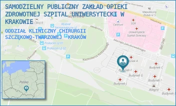 ODDZIAŁ KLINICZNY CHIRURGII SZCZĘKOWO-TWARZOWEJ - SAMODZIELNY PUBLICZNY ZAKŁAD OPIEKI ZDROWOTNEJ SZPITAL UNIWERSYTECKI W KRAKOWIE - UL. MACIEJA JAKUBOWSKIEGO 2,  KRAKÓW