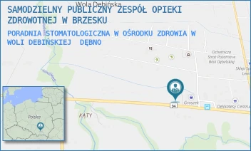 PORADNIA STOMATOLOGICZNA W OŚRODKU ZDROWIA W WOLI DEBIŃSKIEJ - SAMODZIELNY PUBLICZNY ZESPÓŁ OPIEKI ZDROWOTNEJ W BRZESKU - UL. WOLA DĘBIŃSKA 172,  DĘBNO