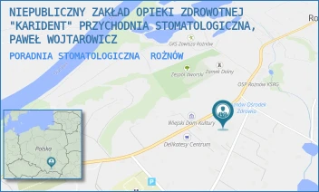 PORADNIA STOMATOLOGICZNA - NIEPUBLICZNY ZAKŁAD OPIEKI ZDROWOTNEJ "KARIDENT" PRZYCHODNIA STOMATOLOGICZNA, PAWEŁ WOJTAROWICZ - UL. ROŻNÓW 406,  ROŻNÓW