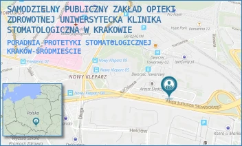 PORADNIA PROTETYKI STOMATOLOGICZNEJ - SAMODZIELNY PUBLICZNY ZAKŁAD OPIEKI ZDROWOTNEJ UNIWERSYTECKA KLINIKA STOMATOLOGICZNA W KRAKOWIE - UL. MONTELUPICH 4,  KRAKÓW-ŚRÓDMIEŚCIE