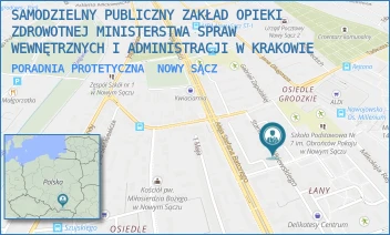 PORADNIA PROTETYCZNA - SAMODZIELNY PUBLICZNY ZAKŁAD OPIEKI ZDROWOTNEJ MINISTERSTWA SPRAW WEWNĘTRZNYCH I ADMINISTRACJI W KRAKOWIE - UL. STANISŁAWA ŻÓŁKIEWSKIEGO 11,  NOWY SĄCZ