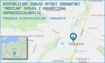PORADNIA STOMATOLOGICZNA - NIEPUBLICZNY ZAKŁAD OPIEKI ZDROWOTNEJ "MEDICAN" SPÓŁKA Z OGRANICZONĄ ODPOWIEDZIALNOŚCIĄ - UL. BESKIDZKA 42,  TARGANICE
