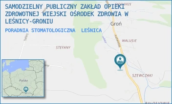 PORADNIA STOMATOLOGICZNA - SAMODZIELNY PUBLICZNY ZAKŁAD OPIEKI ZDROWOTNEJ WIEJSKI OŚRODEK ZDROWIA W LEŚNICY-GRONIU - UL. SZKOLNA 3,  LEŚNICA
