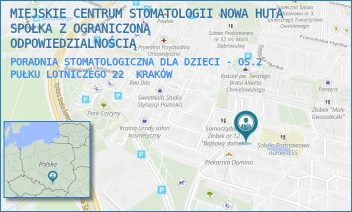 PORADNIA STOMATOLOGICZNA DLA DZIECI - OS.2 PUŁKU LOTNICZEGO 22 - MIEJSKIE CENTRUM STOMATOLOGII NOWA HUTA SPÓŁKA Z OGRANICZONĄ ODPOWIEDZIALNOŚCIĄ - UL. OS. 2 PUŁKU LOTNICZEGO 22,  KRAKÓW