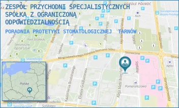 PORADNIA PROTETYKI STOMATOLOGICZNEJ - ZESPÓŁ PRZYCHODNI SPECJALISTYCZNYCH SPÓŁKA Z OGRANICZONĄ ODPOWIEDZIALNOŚCIĄ - UL. MARII SKŁODOWSKIEJ-CURIE 1,  TARNÓW
